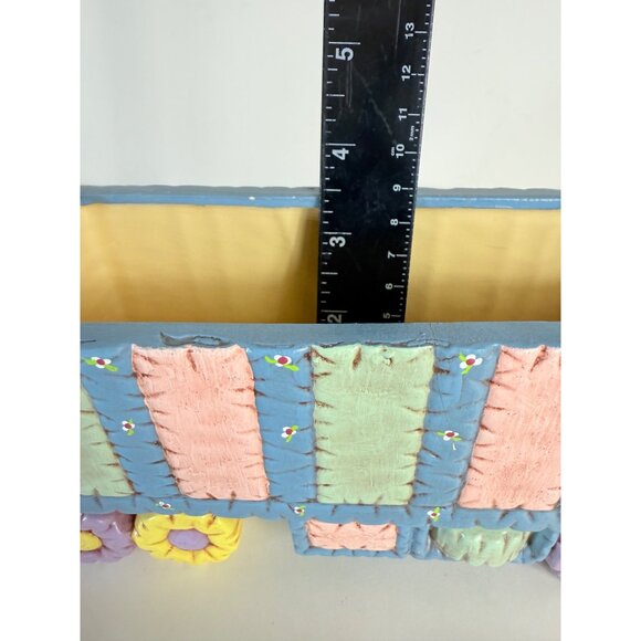 Patchwork Semi Truck Trinket Box Ceramic VTG 70s Kitschy Decor Rare OOAK Driver - Picture 13 of 16